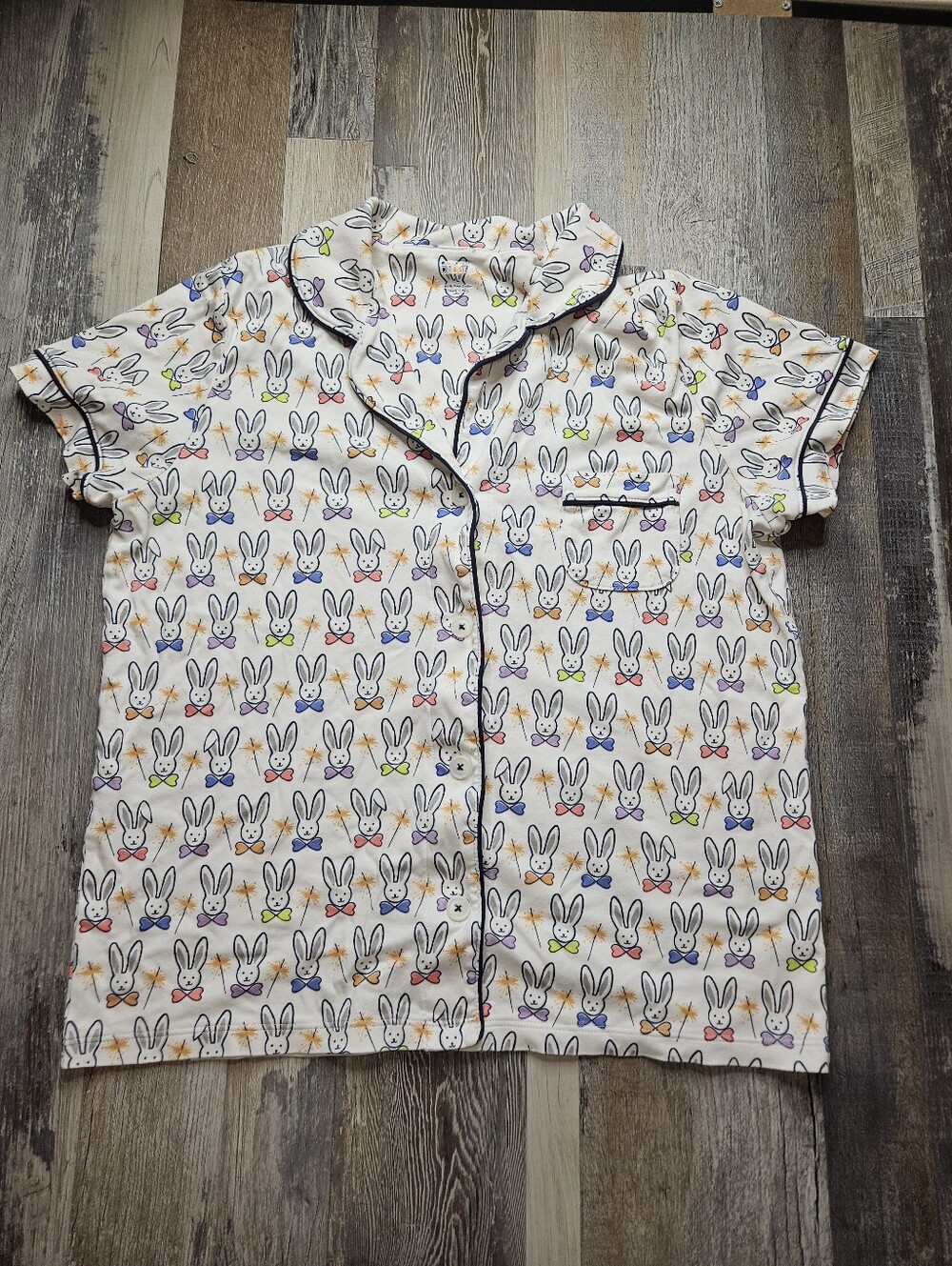 Roller Rabbit Celebration Bunnies Pajamas PJs Sleepwear Top Size Large